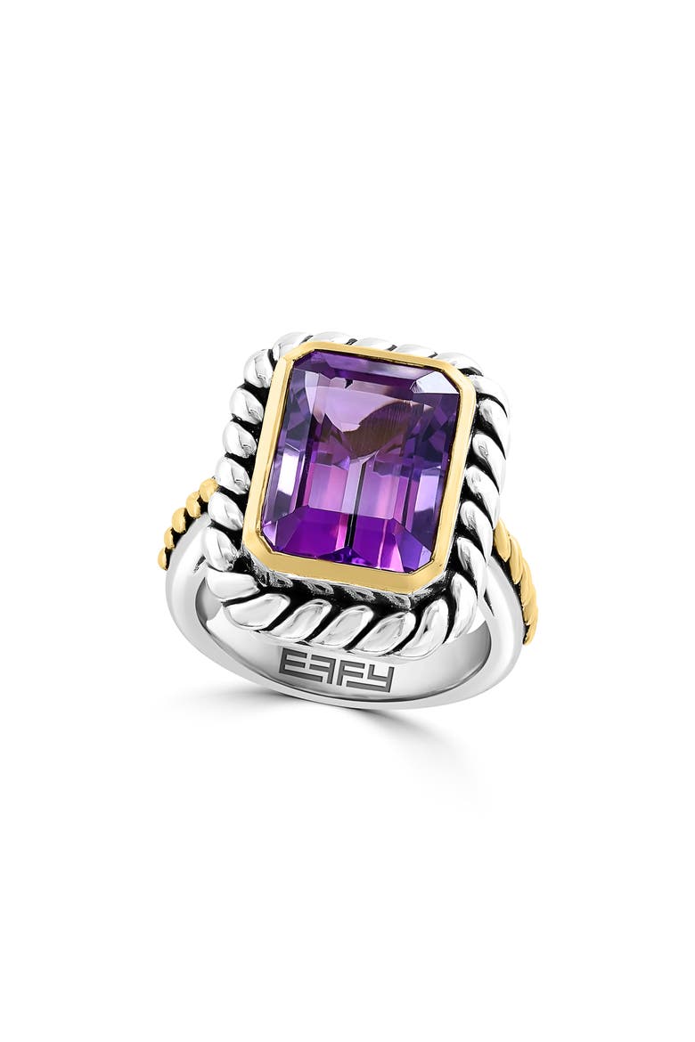 Two-Tone Amethyst Ring, Main, color, PURPLE