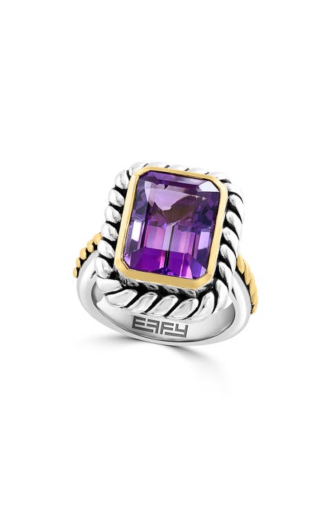 Two-Tone Amethyst Ring