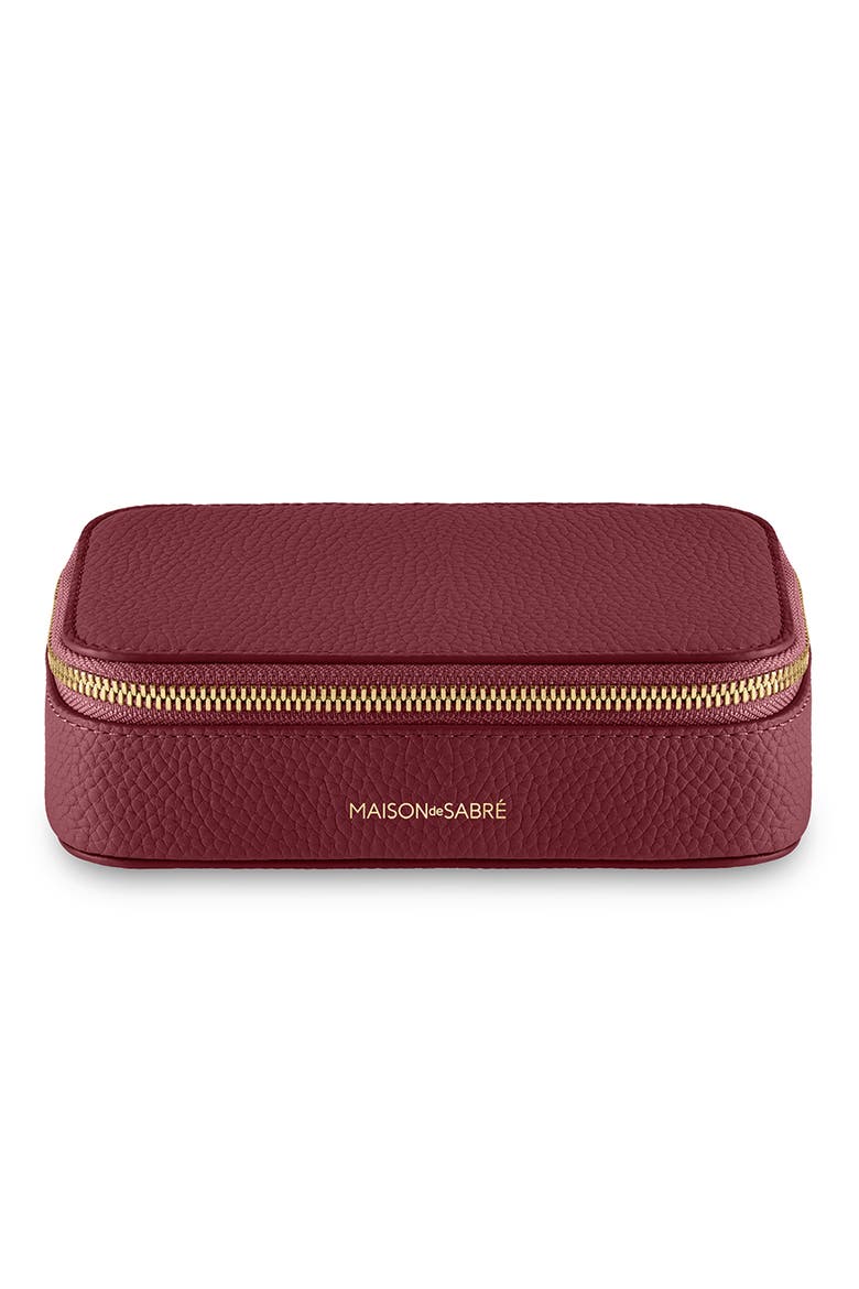 Leather Jewellery Case, Main, color, Plum Red