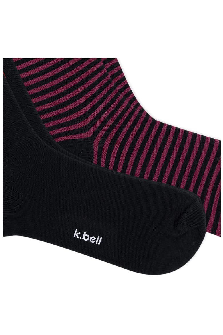 Cherries Ministripe 2-Pack Crew Socks, Alternate, color, BLACK/ RED