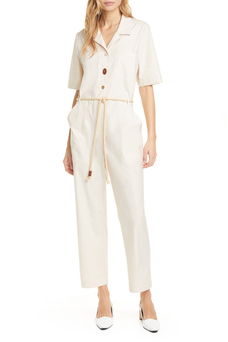 Zuni Organic Cotton Jumpsuit, Main, color, OFF-WHITE