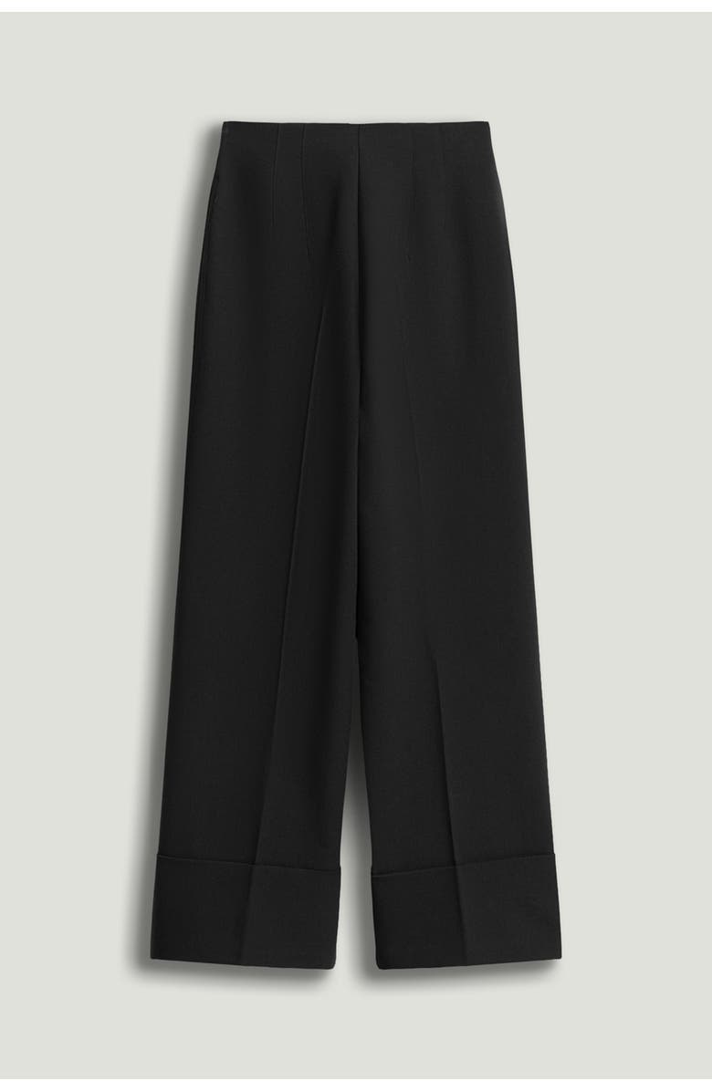 Nocturne Cuffed Wide-Leg Trousers, Alternate, color, Black