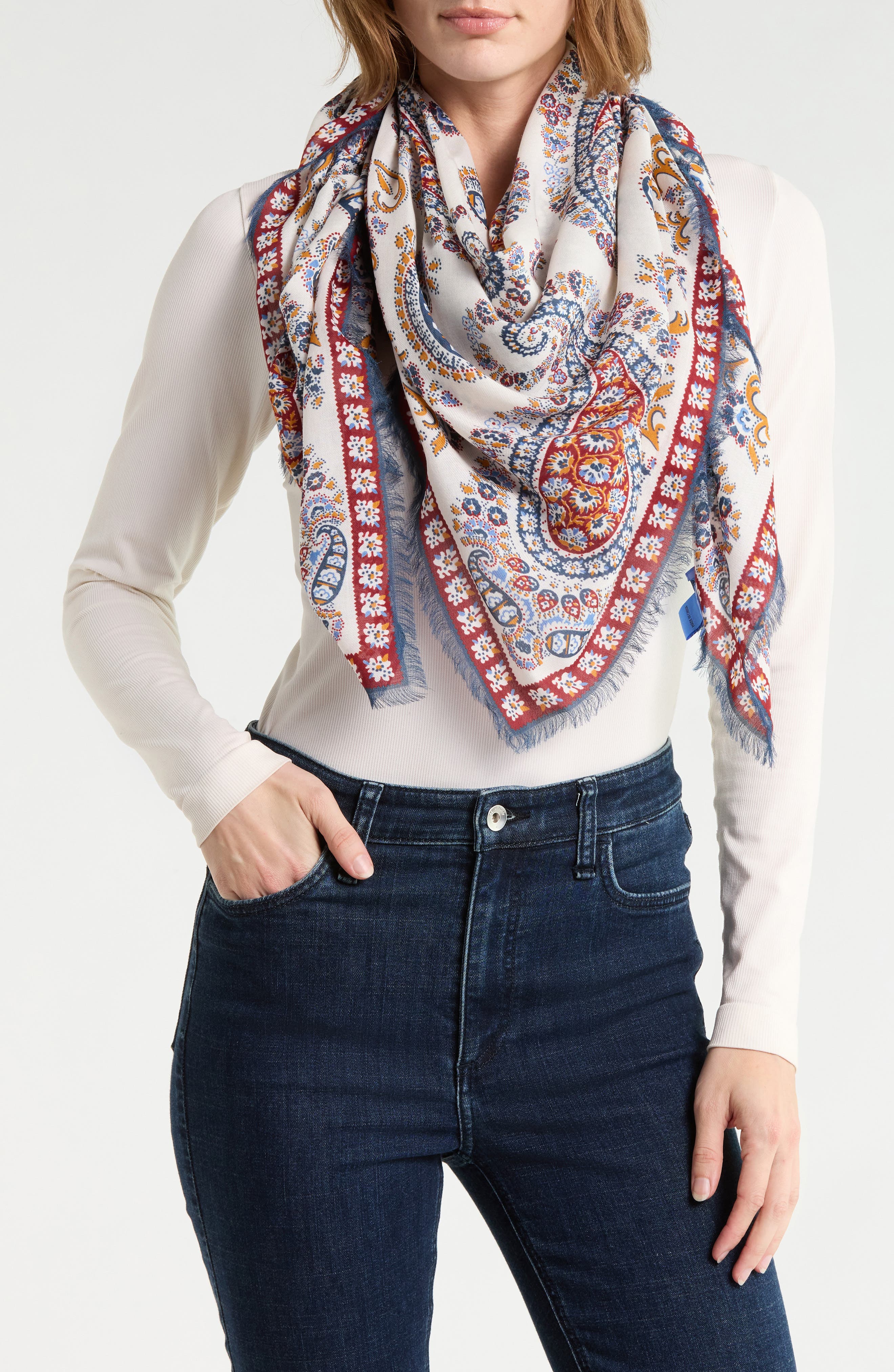 Bellini Paisley Wool Blend Scarf