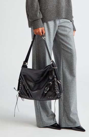 Medium Voyou Leather Hobo Bag