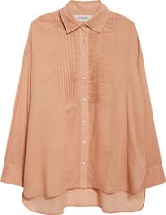 Golden Goose Journey Pleated Bib Oversize Button-Up Shirt