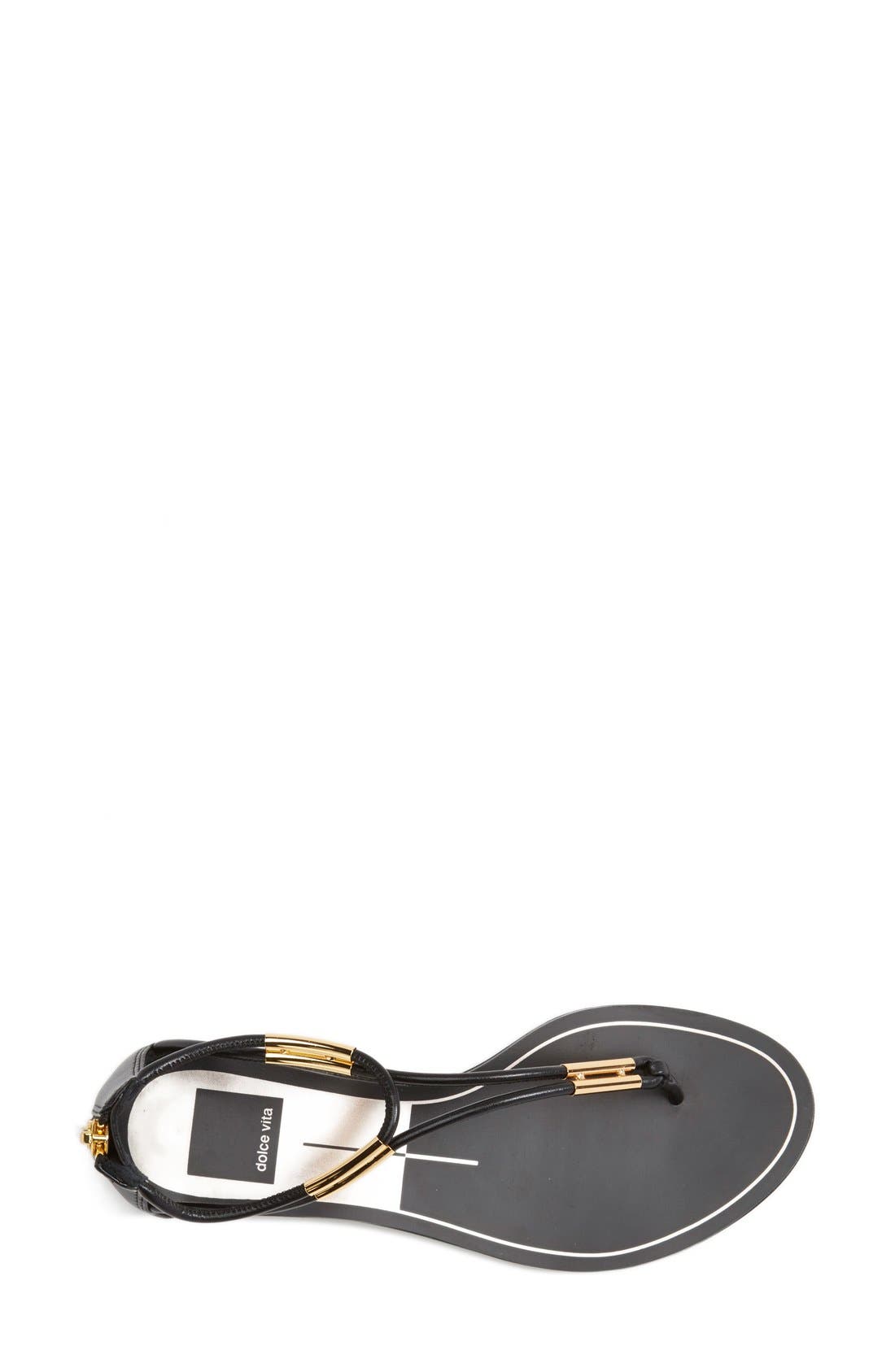 'Marnie' Flat Sandal, Alternate, color, BLACK