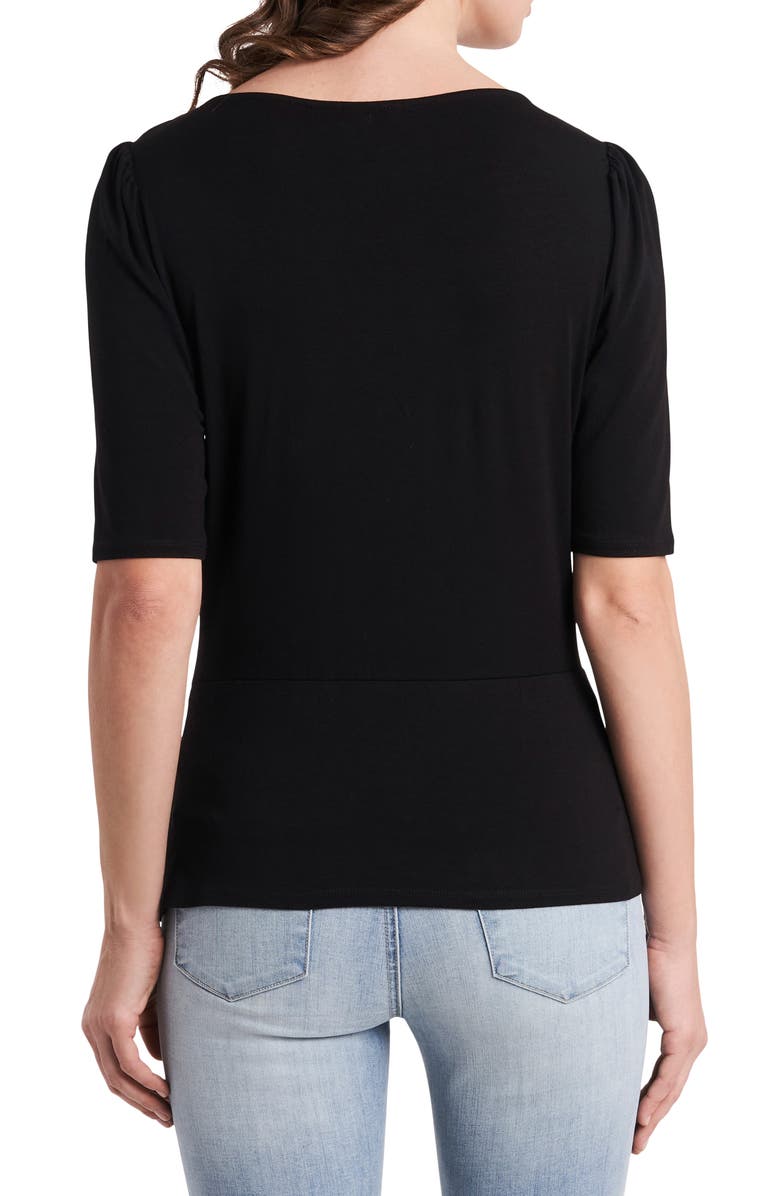 Vince Camuto Side Twist Elbow Sleeve Top, Alternate, color,