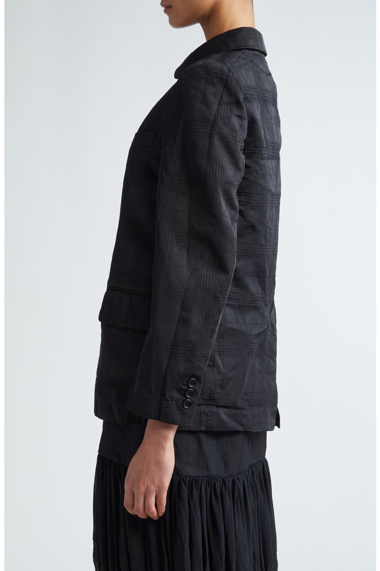 Jacquard Check Blazer, Alternate, color, BLACK