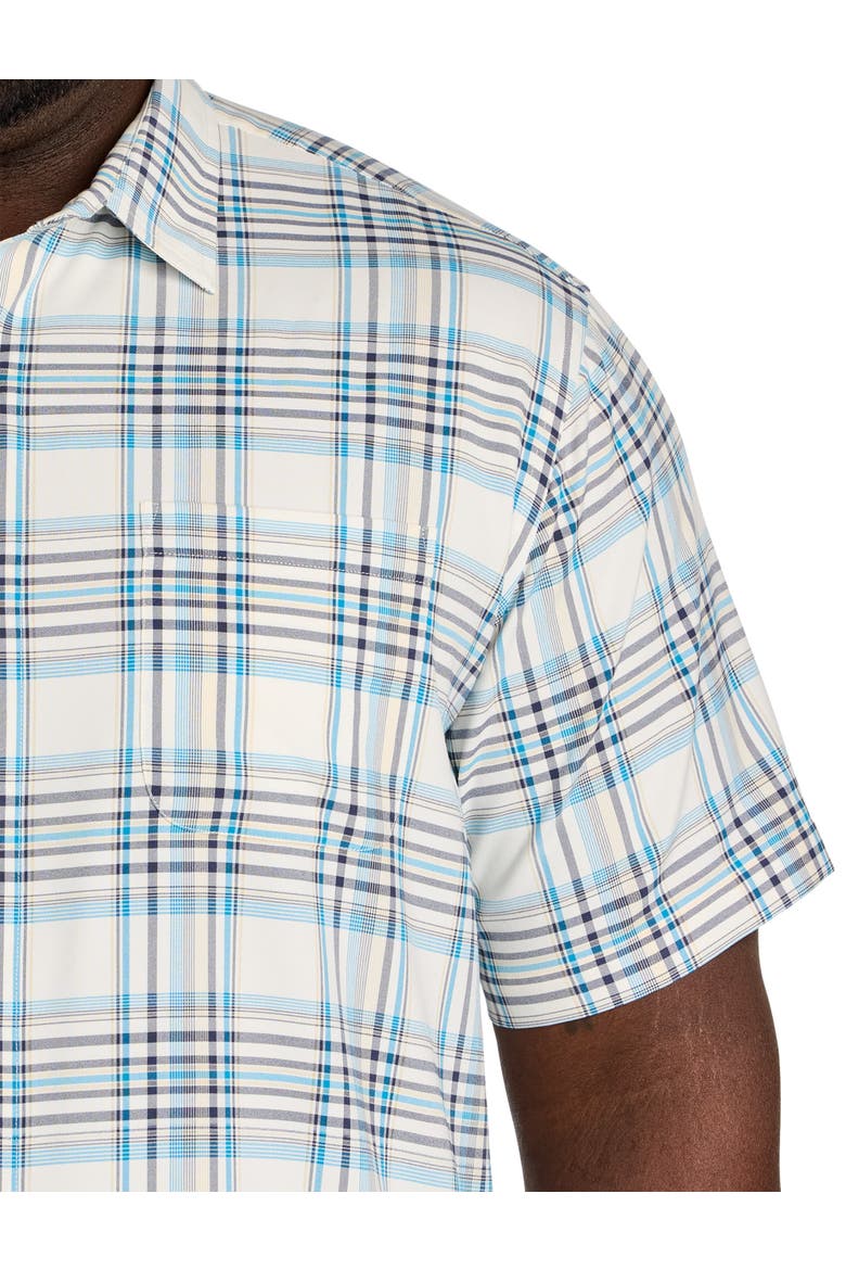 Big & Tall Microfiber Small Plaid Sport Shirt V3, Alternate, color, TAN
