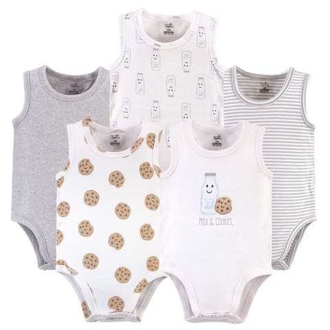 Five-Piece Organic Cotton Sleeveless Bodysuits