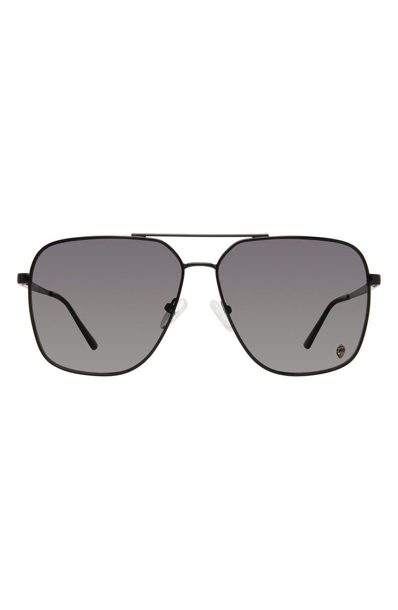 Kurt Geiger London 61mm Gradient Navigator Sunglasses, Main, color, Black/ Gray Gradient
