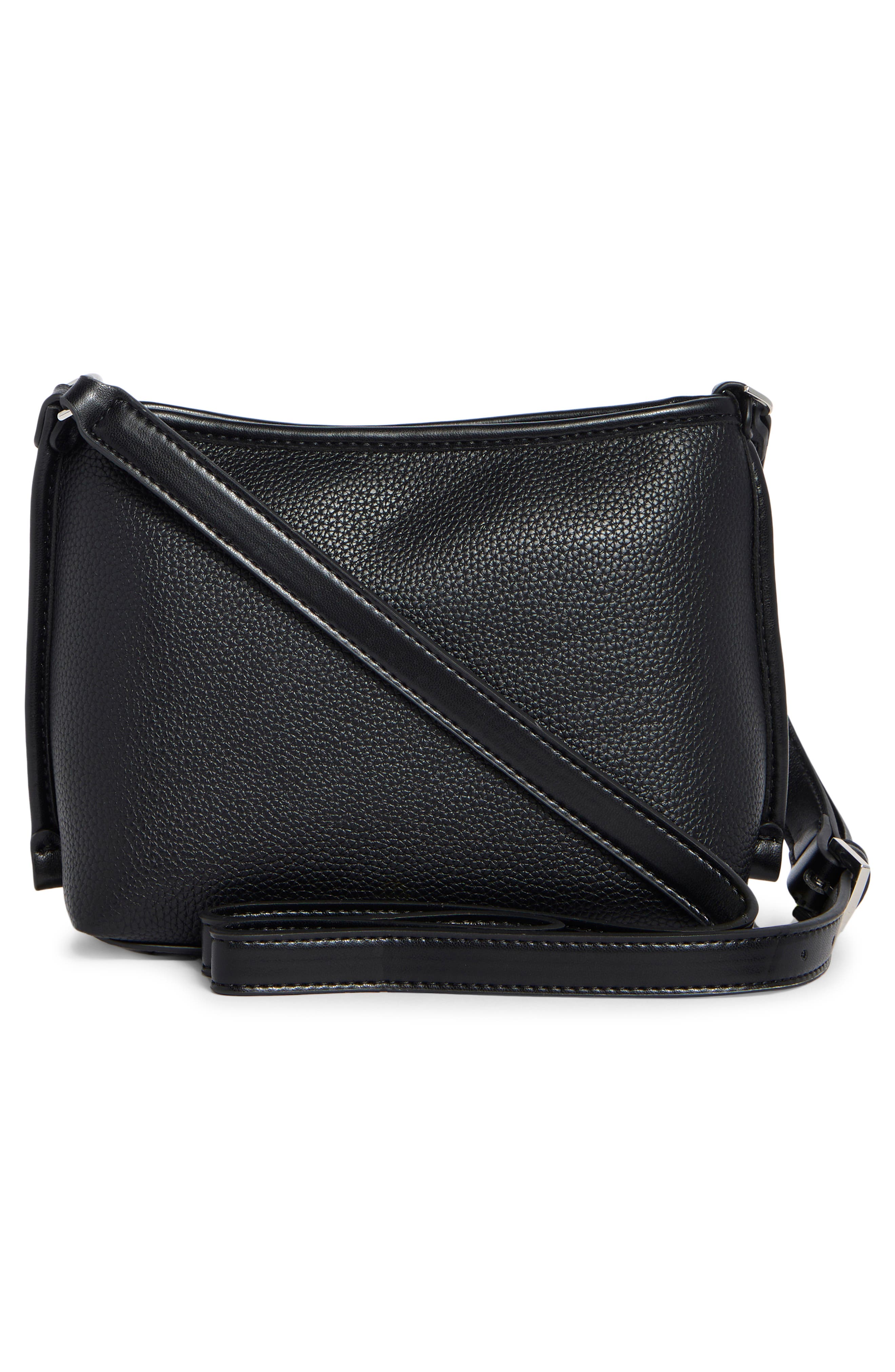 Tahari Cooper Crossbody Bag & Pouch, Alternate, color, Black