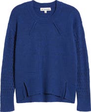 CITY BLUES Open Stitch Sleeve Sweater