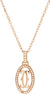 Pre-Owned Cartier Double C de Cartier Pendant Necklace 18K Rose Gold and Diamonds
