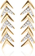 Haus of Brilliance 18K Yellow Gold Plated Silver 1/5 Ct Diamond Chevron Arrow Stud Earring