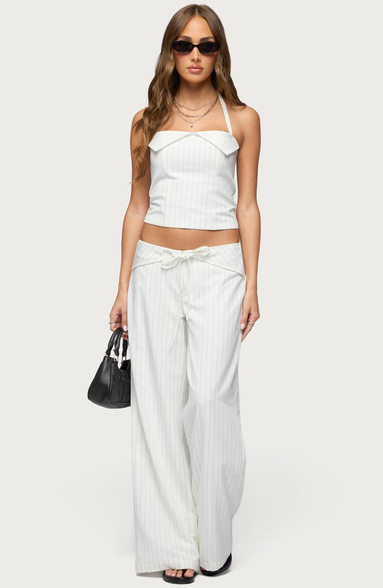EDIKTED Parker Pinstripe Halter Top, Alternate, color, 