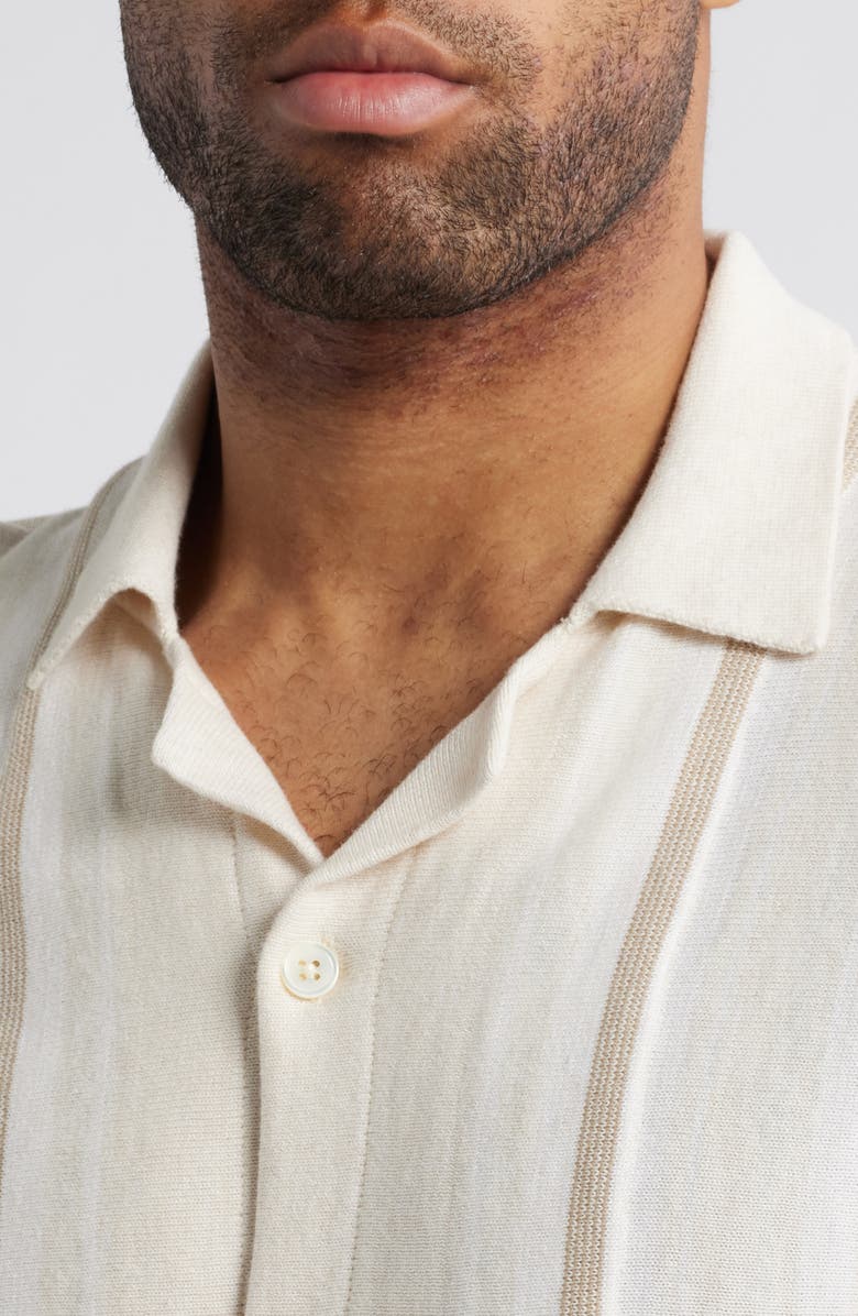 Rails Silas Stripe Camp Shirt, Alternate, color, Latte Multi