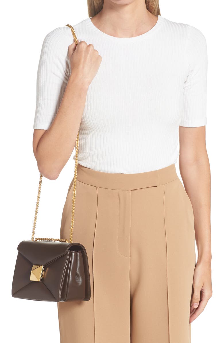 Valentino Garavani Small One Stud Leather Shoulder Bag, Alternate, color,