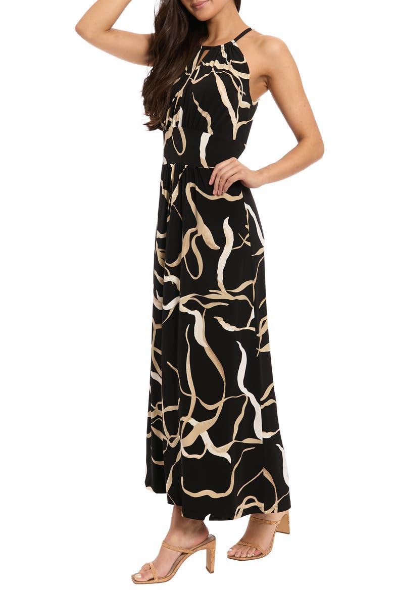 Morris Abstract Print Sleeveless Jersey Maxi Dress, Alternate, color, BLACK ONYX/ NOMAD