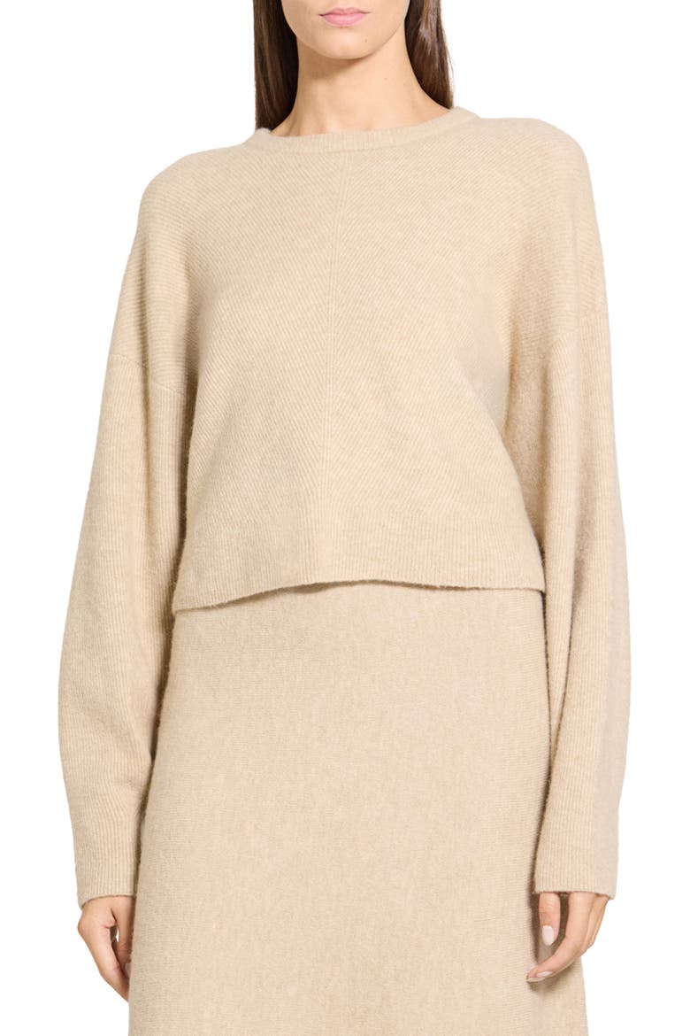 Ribbed Merino Wool Blend Sweater, Main, color, BEIGE - V47