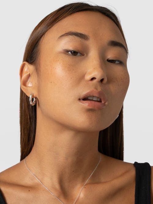 Saint And Sofia Saint + Sofia Molten Hoop Earrings In Silver