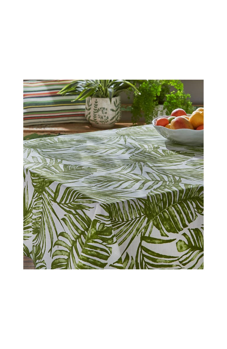 tag Palm Garden Cotton Table Runner Green Multi Summer Design, Alternate, color, Green