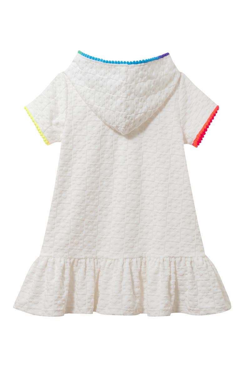 Kids' Hooded Terry Cover-Up Dress, Alternate, color, WHITE CHECK