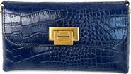 Persaman New York Isabella Croc Embossed Leather Clutch