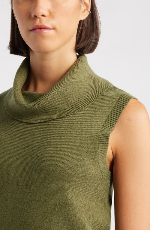 City Blues Turtleneck Sleeveless Sweater In Green