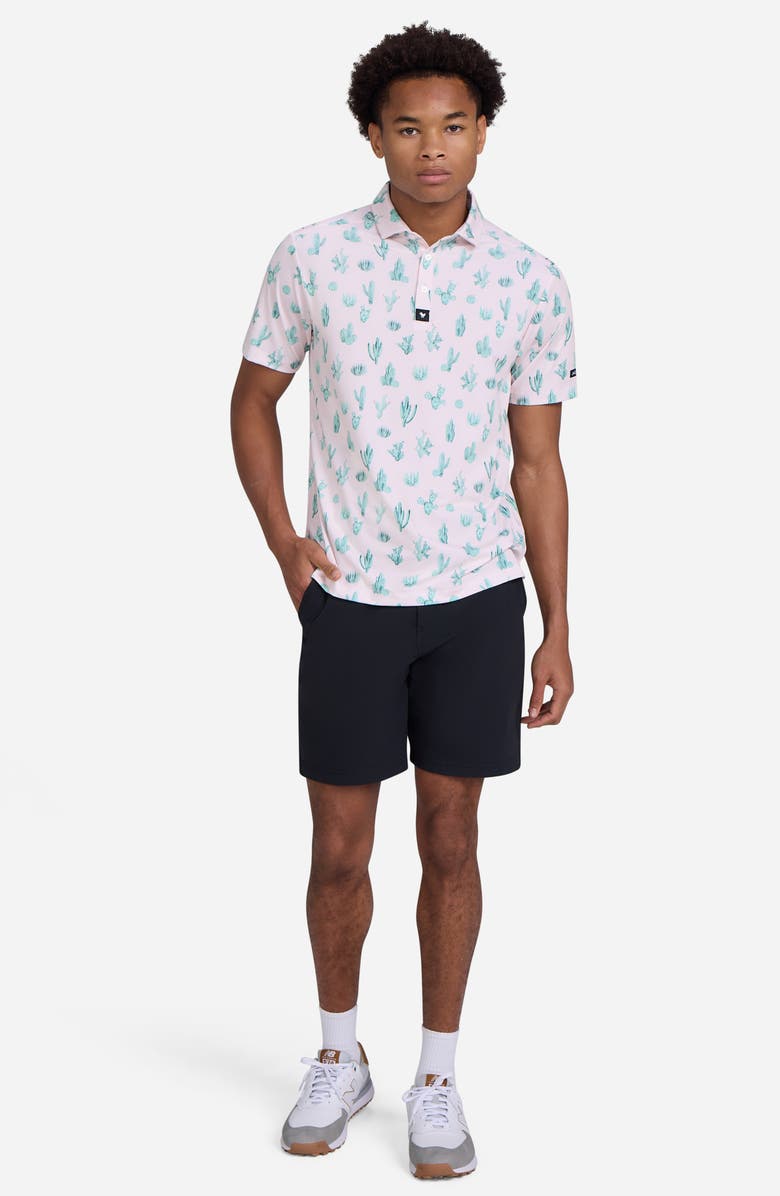 Bad Birdie Thorn in your Side Cactus Print Performance Golf Polo, Alternate, color, Thorn In Your Side