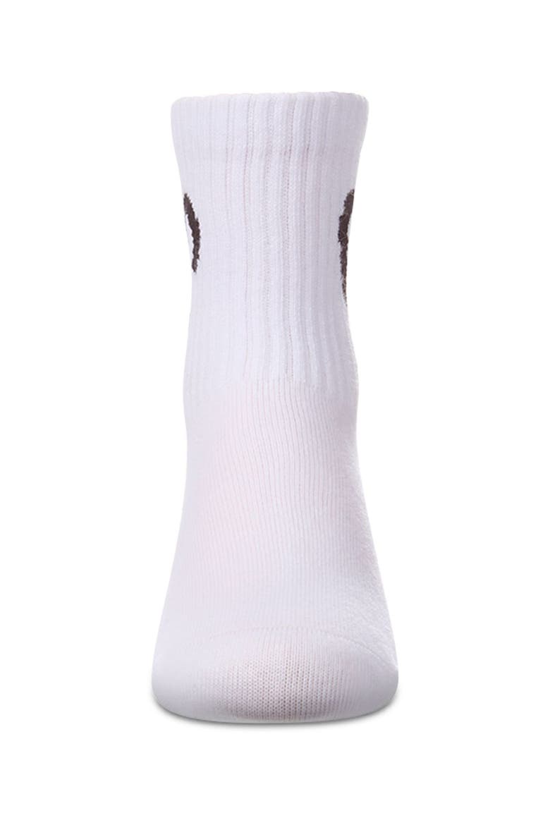 Ribbed Pointelle Crew Sock with Open Heart  Graphic, Alternate, color, White