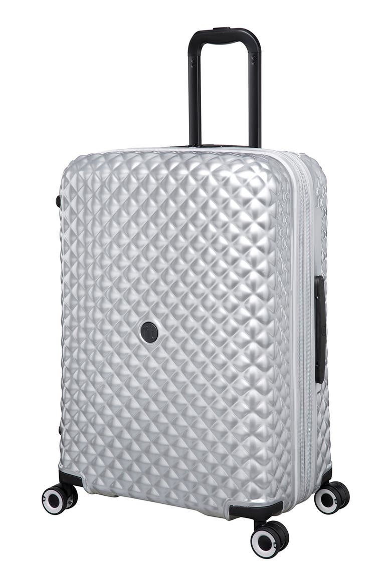 Glitzy 27-Inch Hardside Spinner Suitcase, Main, color, METALLIC MICROCHIP