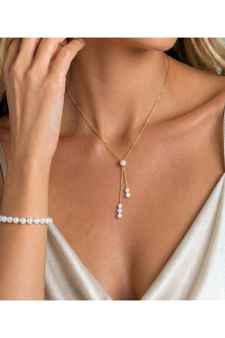 Freshwater Pearl Tincup Selena Necklace Pendant, Main, color, Yellow Gold Fill