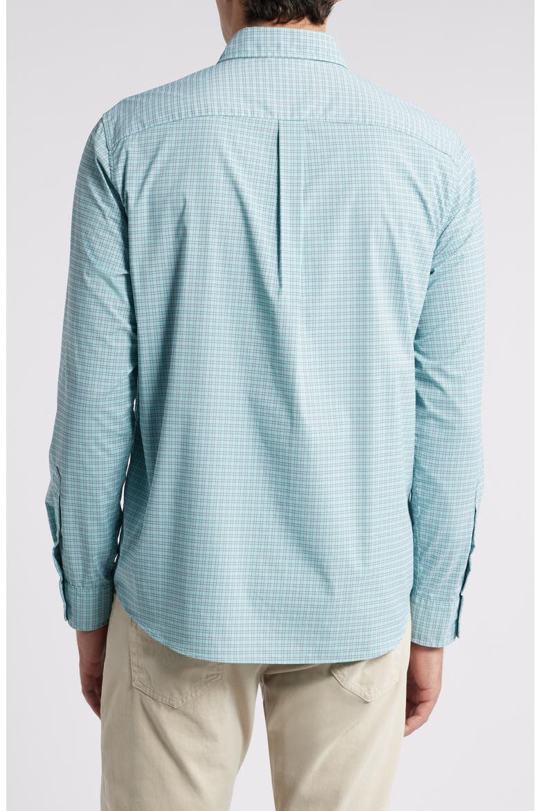 On-The-Go Check Performance Nylon Blend Button-Down Shirt, Alternate, color, IRIS CHECK