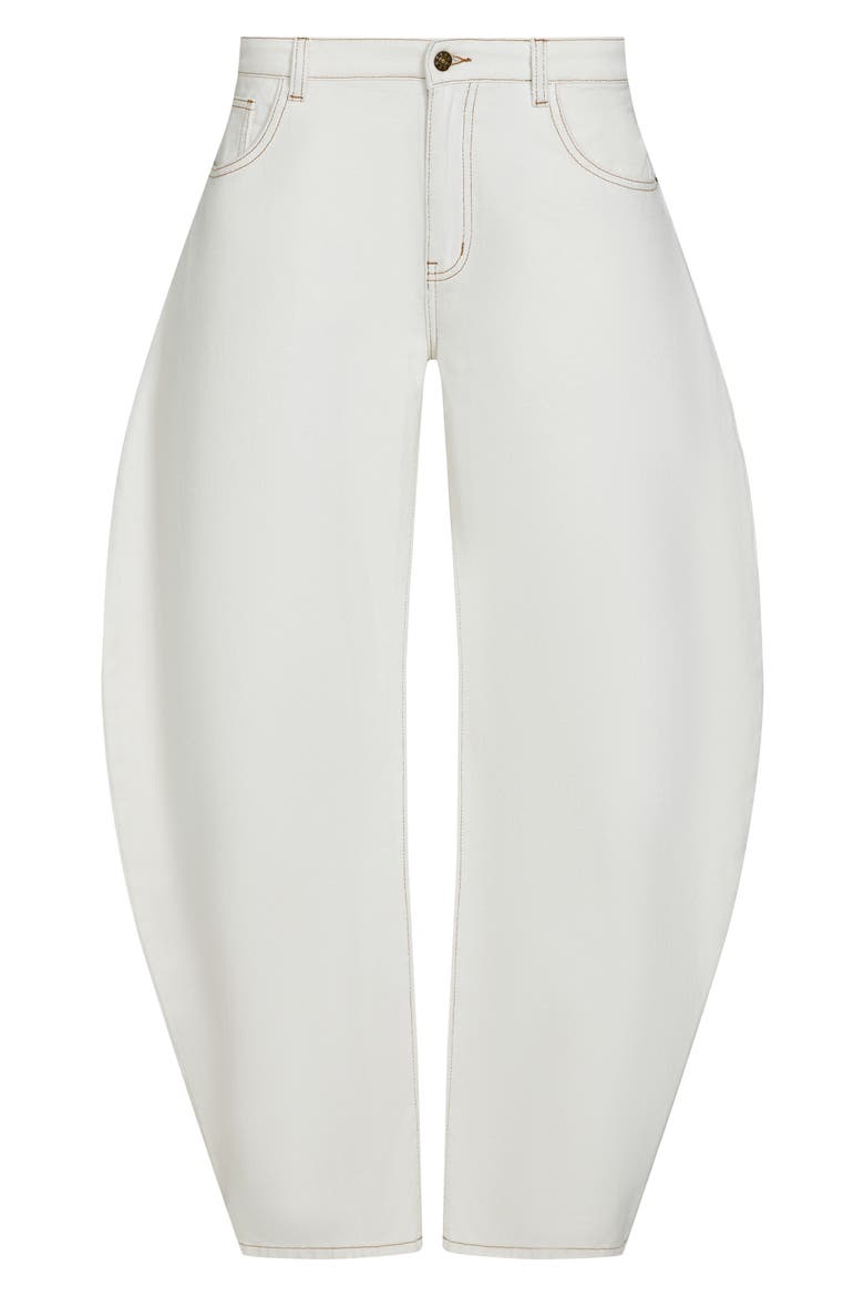 Horseshoe Low Rise Barrel Leg Jeans, Alternate, color, PORCELAIN