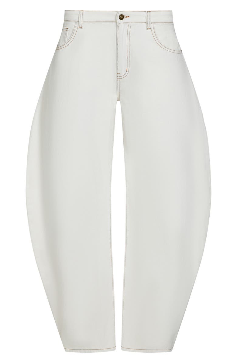 LIONESS Horseshoe Low Rise Barrel Leg Jeans, Alternate, color, Porcelain