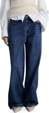 MANGO Belt Wide Leg Jeans