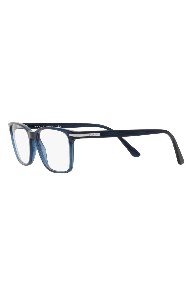 Prada 56mm Rectangular Optical Glasses, Alternate, color, Crystal