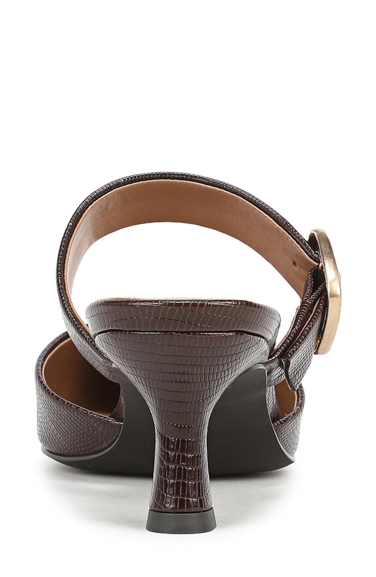 Gianna Faux Leather Embossed Mule, Alternate, color, BROWN DARK CHOCOLATE