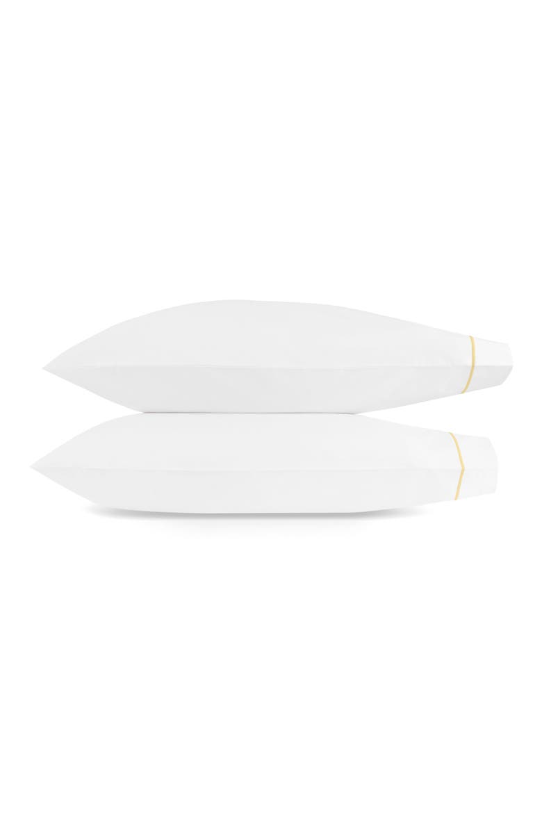 Bergamo Set of 2 500 Thread Count Cotton Percale Pillowcases, Main, color, HONEY