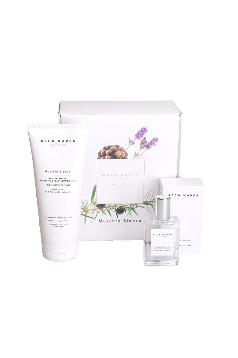 White Moss Eau De Cologne, Shampoo & Shower Gel Gift Set, Main, color, White