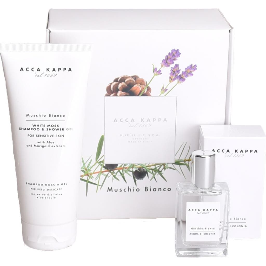 Acca Kappa White Moss Eau De Cologne, Shampoo & Shower Gel Gift Set