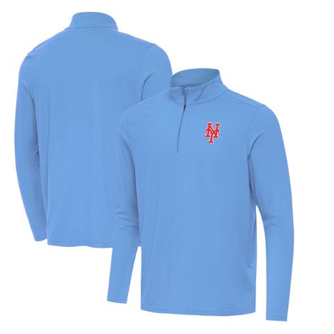 Men's Antigua  Powder Blue New York Mets Intent Quarter-Zip Top