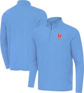 ANTIGUA Men's Antigua  Powder Blue New York Mets Intent Quarter-Zip Top