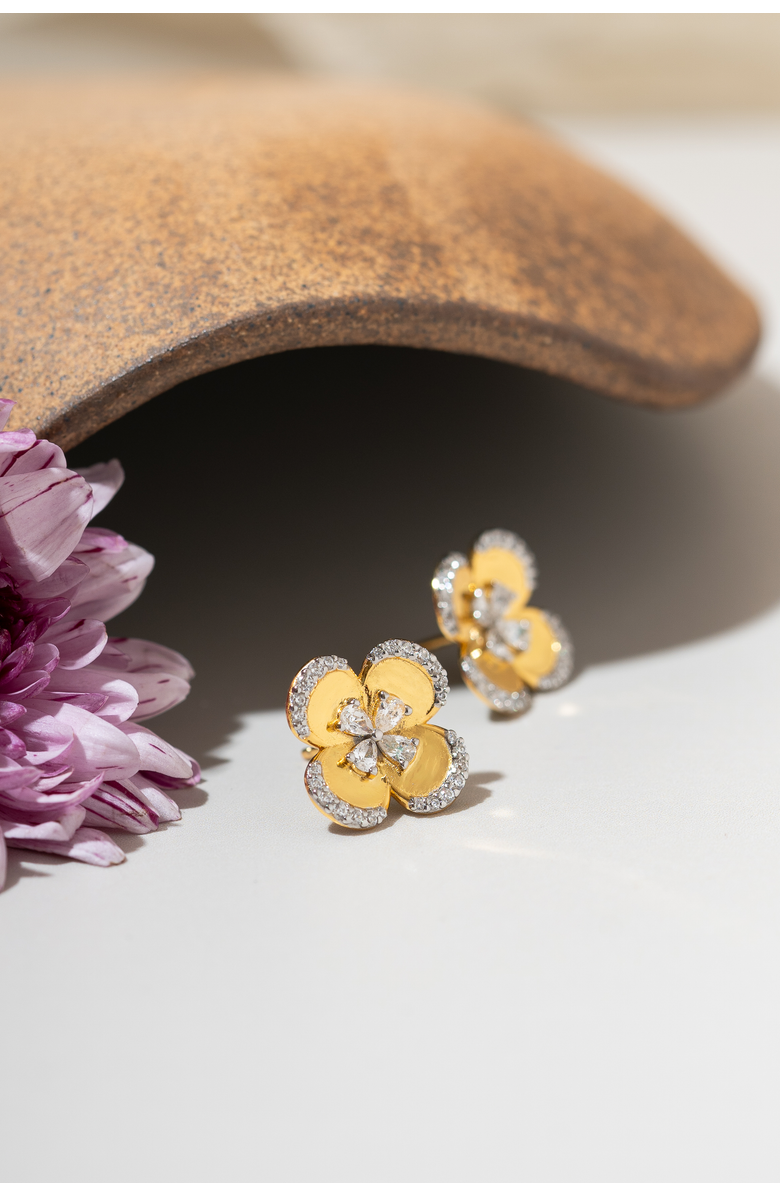Zynnia Collective Studded Flower Studs, Alternate, color, Gold