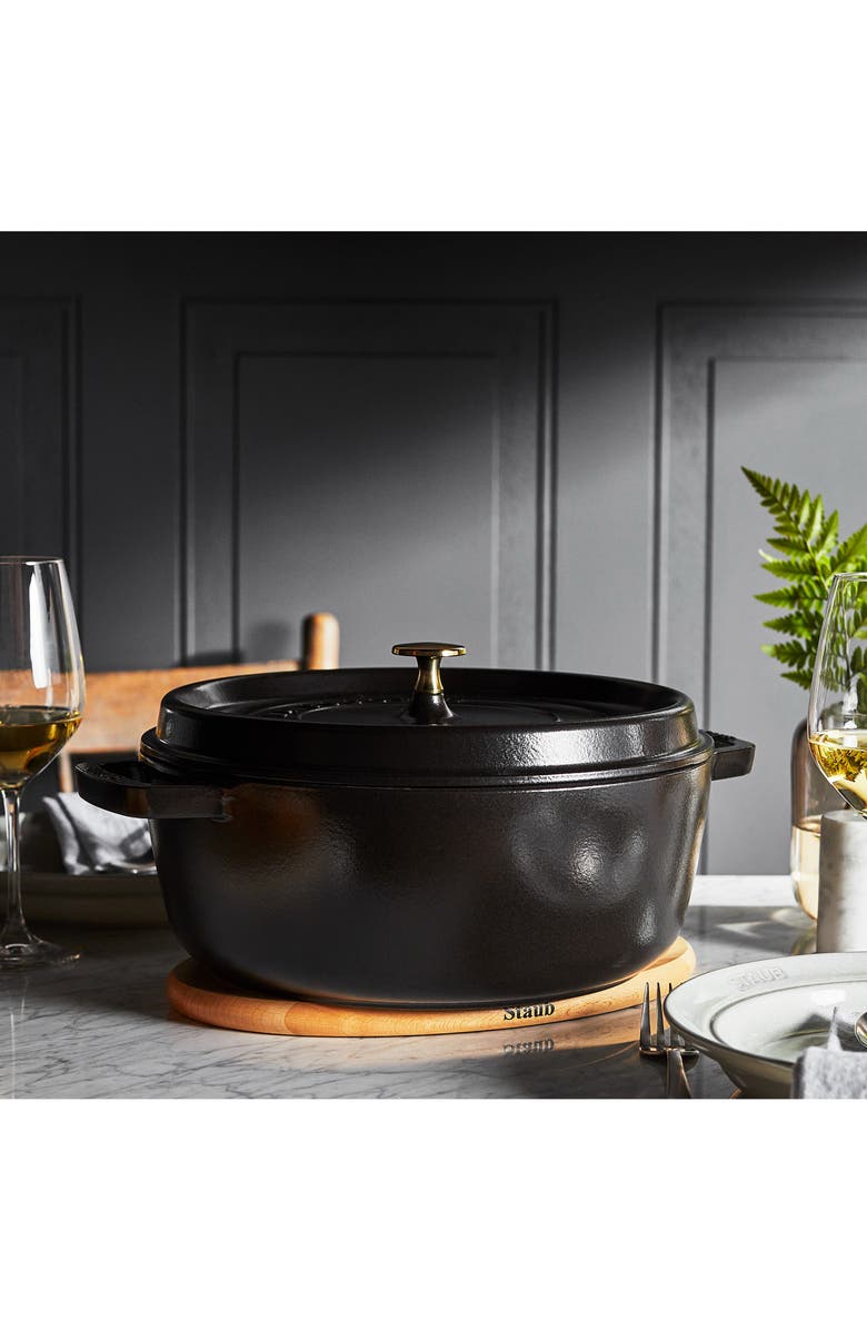 Staub 6-Inch Magnetic Wooden Trivet, Alternate, color, Brown