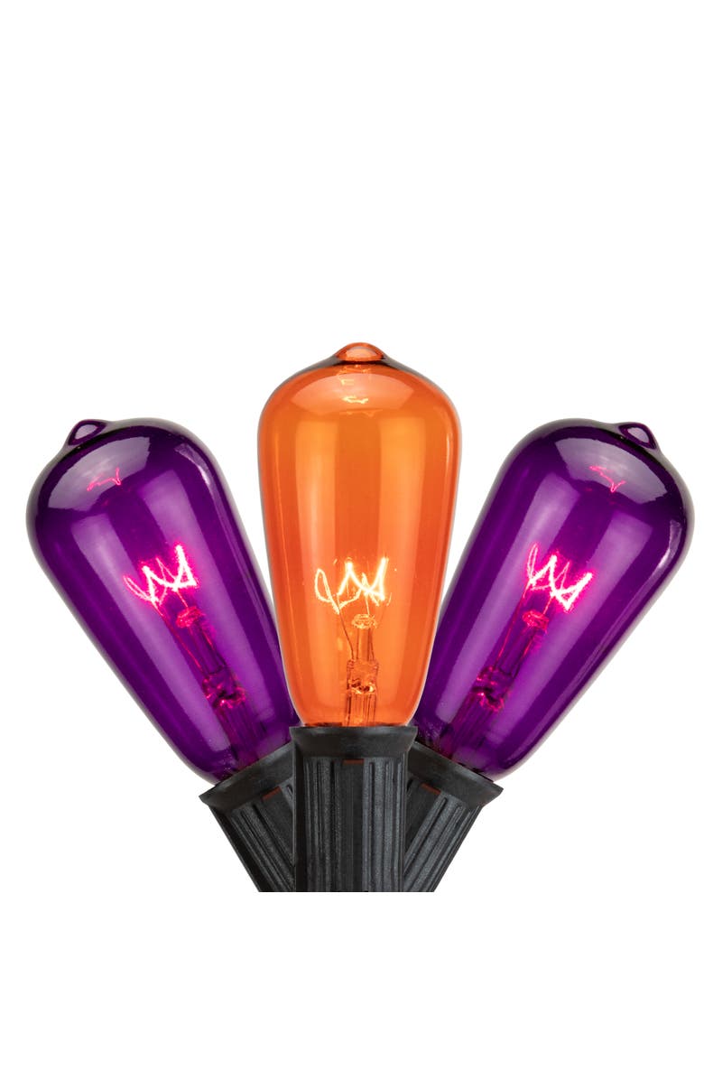 Northlight Edison E17 Halloween Light Set - Orange and Purple - 9' Black Wire - 10ct, Main, color, Purple