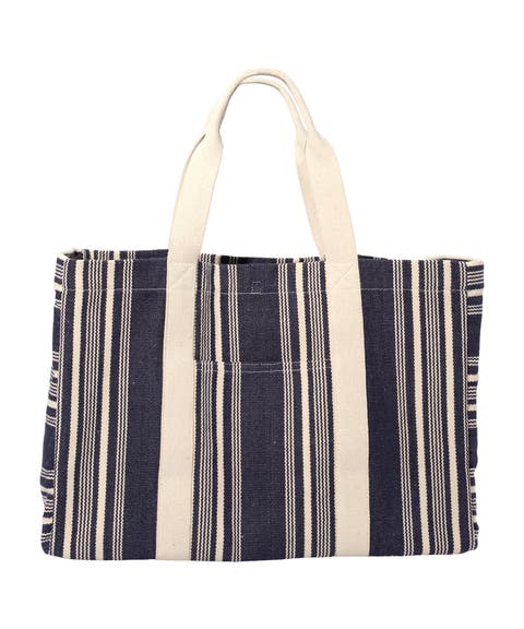 dune stripe beach tote