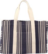 Faherty dune stripe beach tote