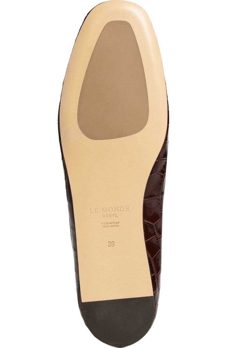 Le Monde Beryl Regency Croc Embossed Flat, Alternate, color, Coco Brown